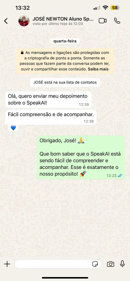 Print do depoimento de José Newton